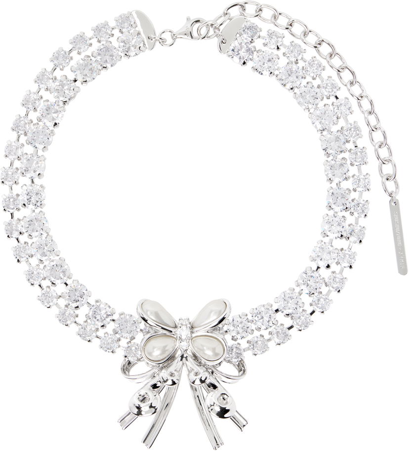 Ogrlica SHUSHU/TONG SHUSHU/TONG YVMIN Edition Pearl Butterfly Double Zirconia Necklace Kovinski | 24716SLV00NN