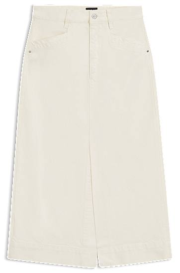 Krila BOSS Midi Rigid Denim Skirt Bela | 50542546