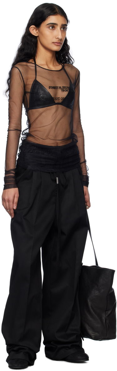 Majica brez rokavov Ann Demeulemeester Ann Demeulemeester Fiene 'Sunset Bleeding' Mesh Long Sleeve Top Črna | 2510-W-JTS12-R-FA585-099, 3