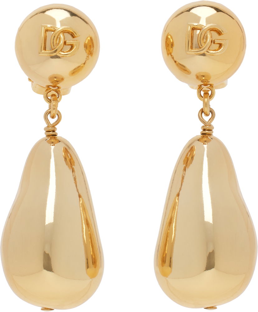 Uhani Dolce & Gabbana Dolce & Gabbana Teardrop DG Logo Clip-on Earrings Kovinski | WER2Y1 W1111
