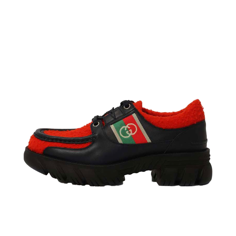 Superge in čevlji Gucci Interlocking G Lace-Up Derbys Red Black Črna | 681797 DTNK0 4072