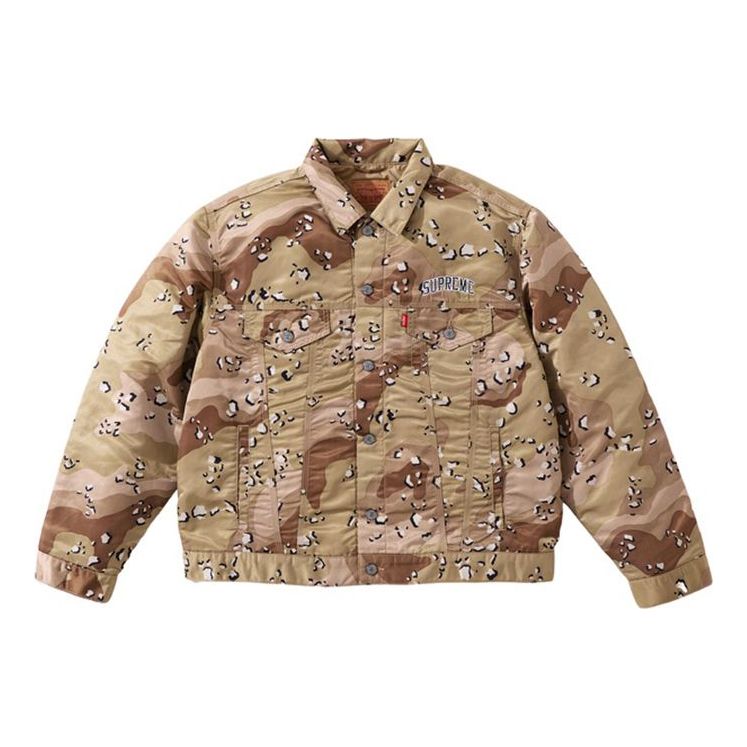 Bomber jakna Supreme Supreme x Levi's FW19 Nylon Trucker Jacket Bež | SUP-FW19-839