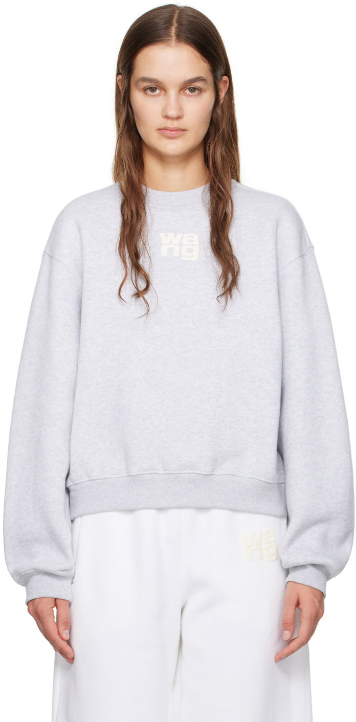 Pulover Alexander Wang Crewneck Sweatshirt Siva | 4CC3221360