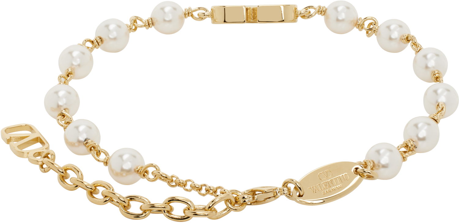 Zapestnica Valentino Valentino Garavani VLogo Signature Pearl Bracelet Kovinski | 6W2J0G16UXM, 1