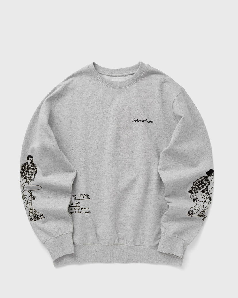 Pulover thisisneverthat SKETCH EMBROIDERY CREWNECK Sweatshirt Siva | TN243TSWCW04HGR