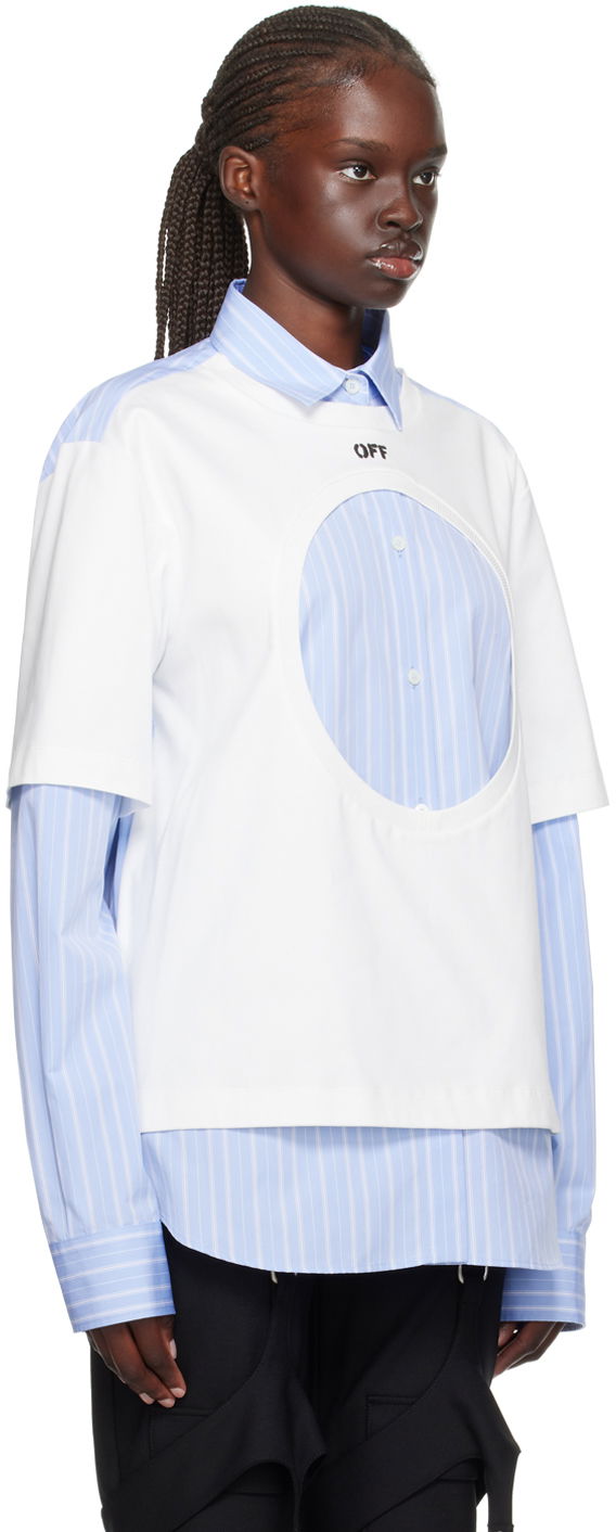 Srajce Off-White Off-White Meteor Layered Shirt Bela | OWGE012F23FAB0010140, 1