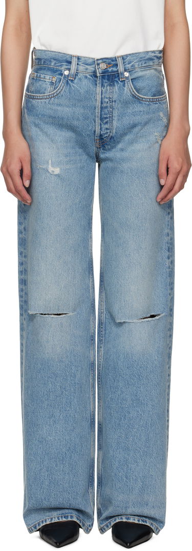 Kavbojke Anine Bing Anine Bing Hugh Distressed Wide Leg Jeans Modra | A-06-10852-WHD51, 0