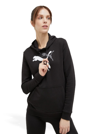 Pulover Puma Logo Hoodie Črna | 673680
