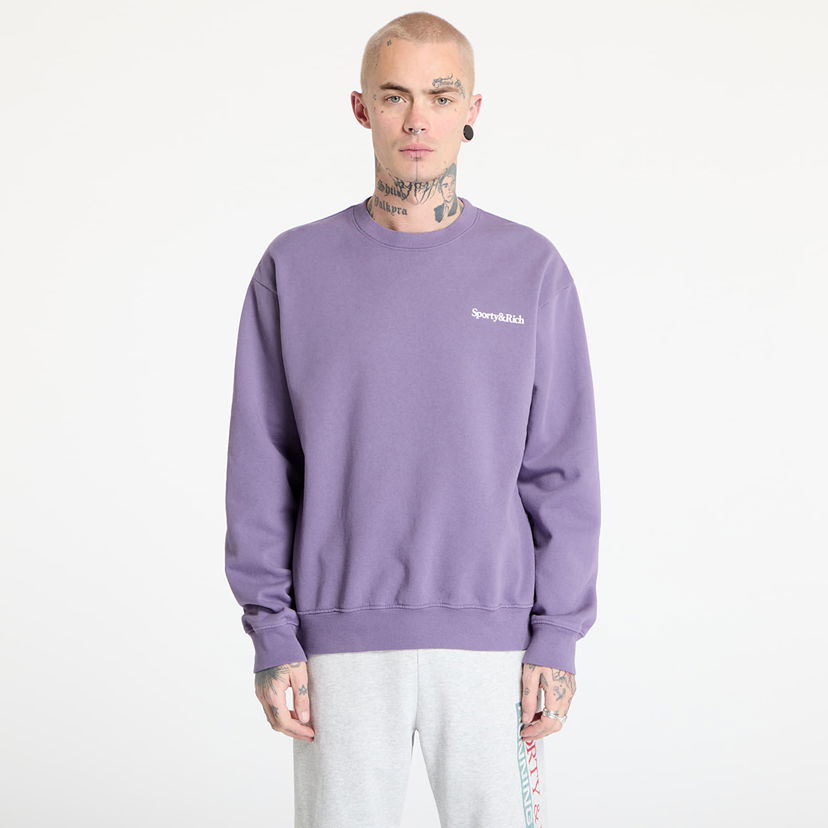 Pleteni pulover Sporty & Rich Sporty & Rich Health Is Wealth Crewneck Sweatshirt Lila | ST071514300PU09