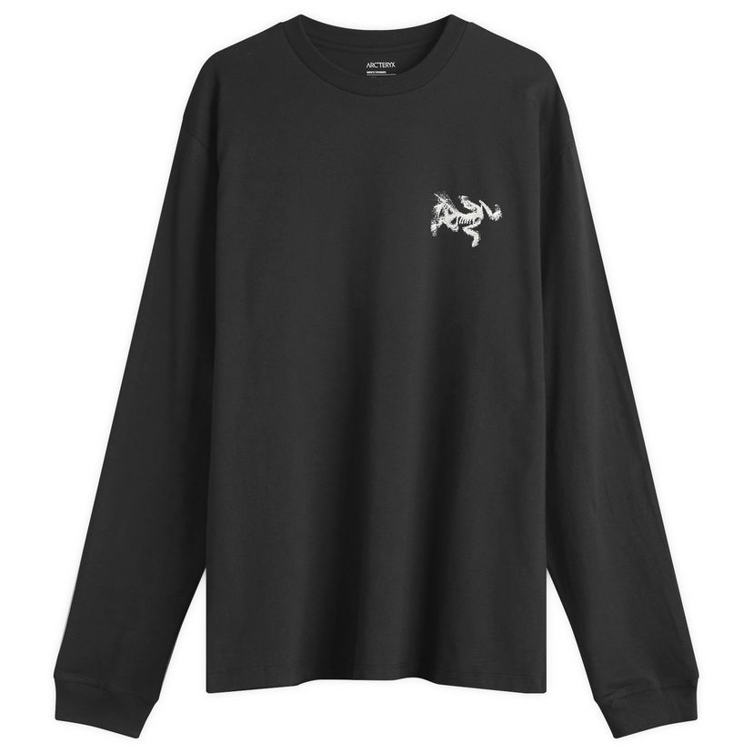 Majica Arcteryx Kragg SL Cotton Bird Tile Long Sleeve T-Shirt, Size Medium Črna | X000009537-021941