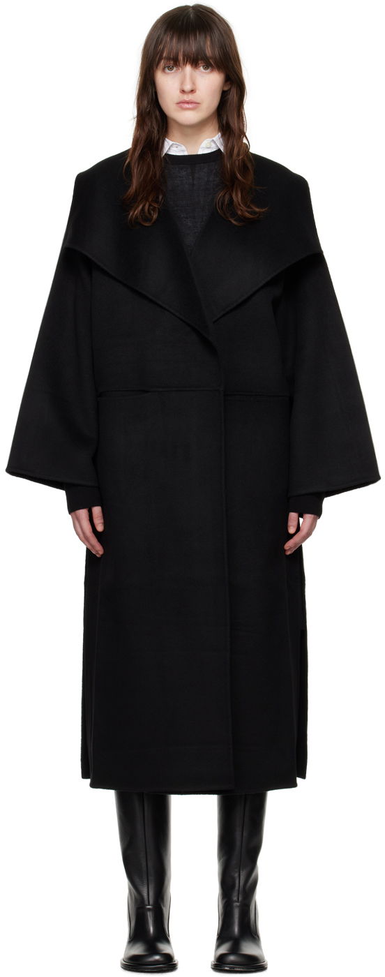 Plašči TOTEME Signature Wool Oversized Coat Črna | 211-110-717