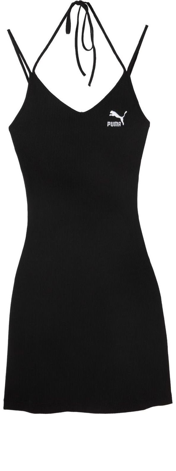 Obleke Puma Ribbed Halter Neck Logo Dress Črna | 630530-01, 0