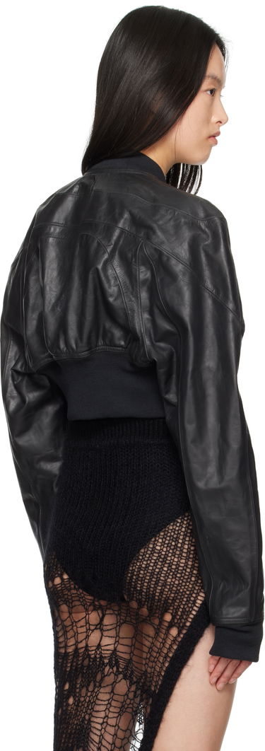 Bomber jakna Rick Owens Rick Owens Hollywood Girdered Cropped Leather Bomber Jacket Črna | RP01E7713 LTP, 2