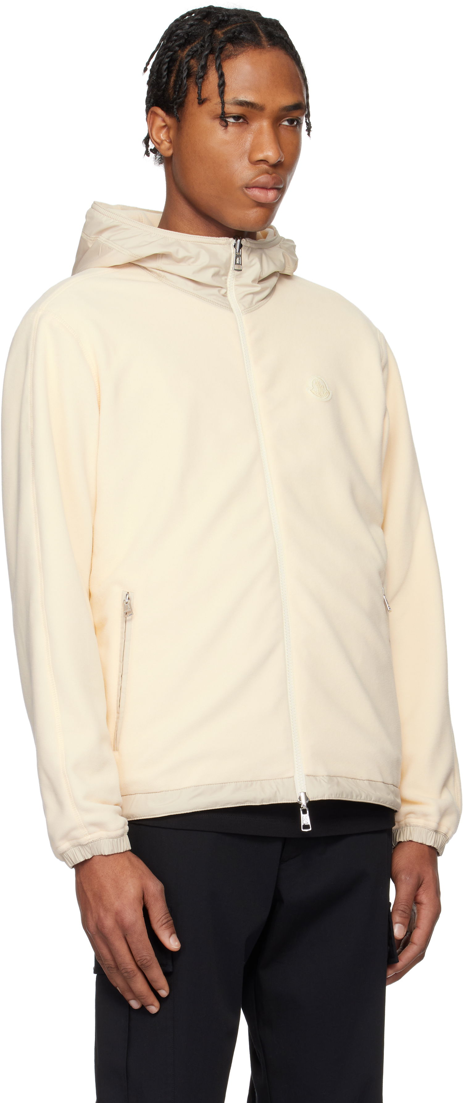 Pulover Moncler Moncler Fleece Zip-Up Reversible Hoodie Bež | K10918G0002180093, 1