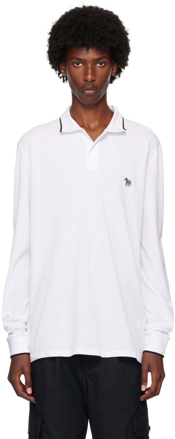 Polo majica Paul Smith PS Paul Smith Zebra Long Sleeve Polo Bela | M2R-142MZ-N21580-01, 0
