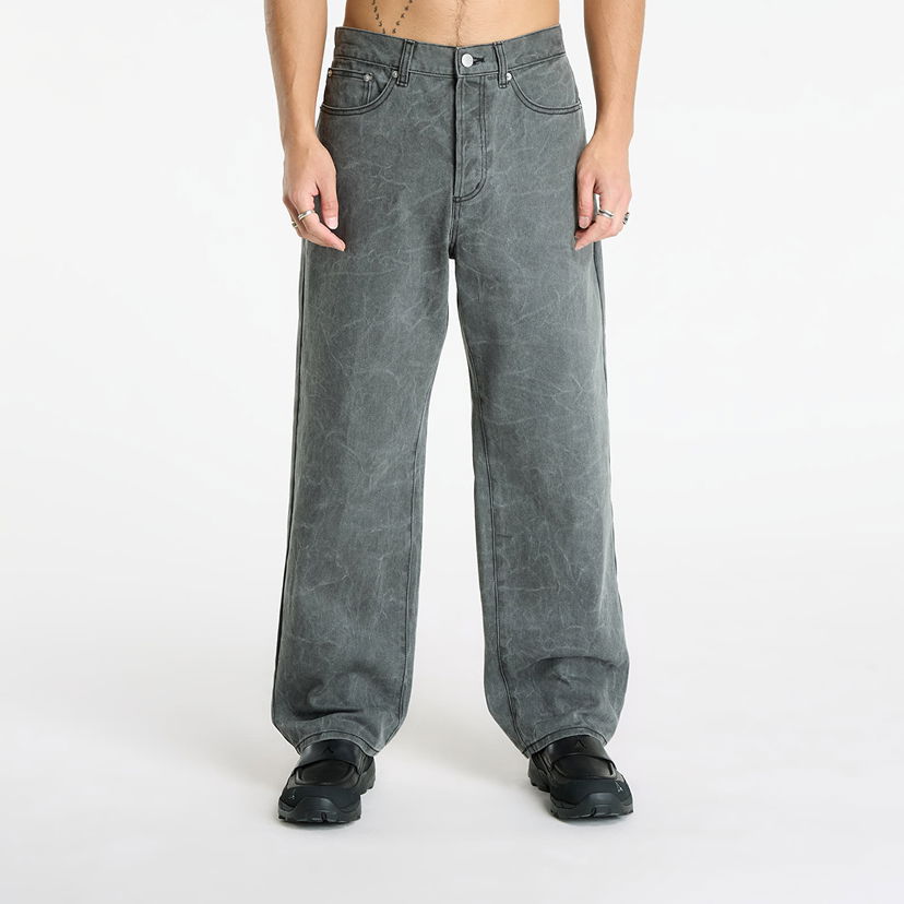 Hlače OBEY Classic Wrinkle Baggy Denim Black Wrinkle Wash Siva | 142010111-BWA