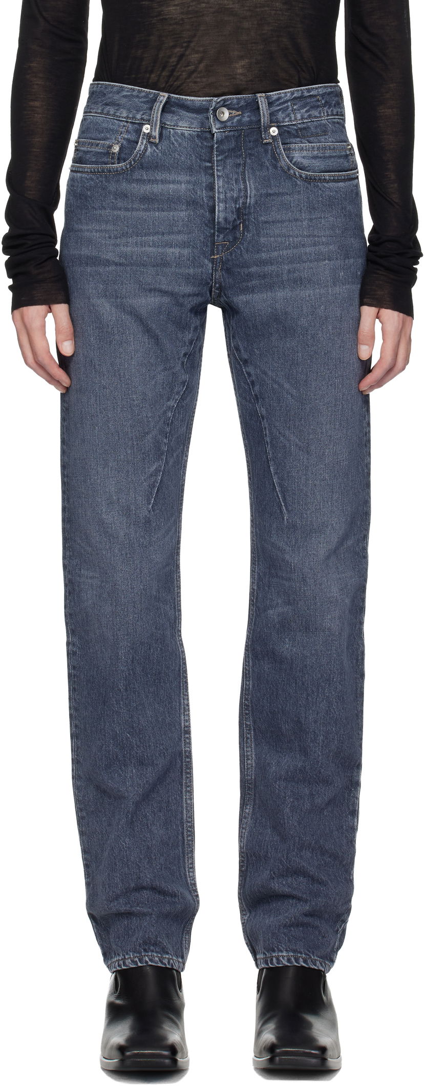 Kavbojke Rick Owens Concordians Fog Cut Jeans Modra | DU02E7397 DGY