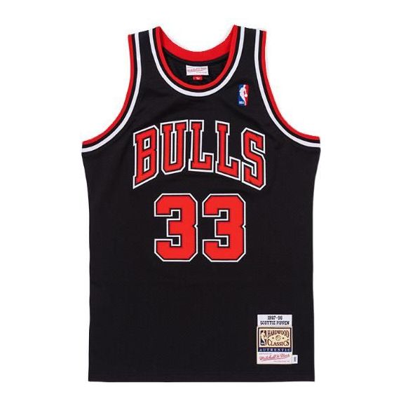 Dres Mitchell & Ness Mitchell & Ness NBA Chicago Bulls 1997-98 Scottie Pippen Jersey Črna | AJY4GS18077-CBUBLCK97SPI, 0