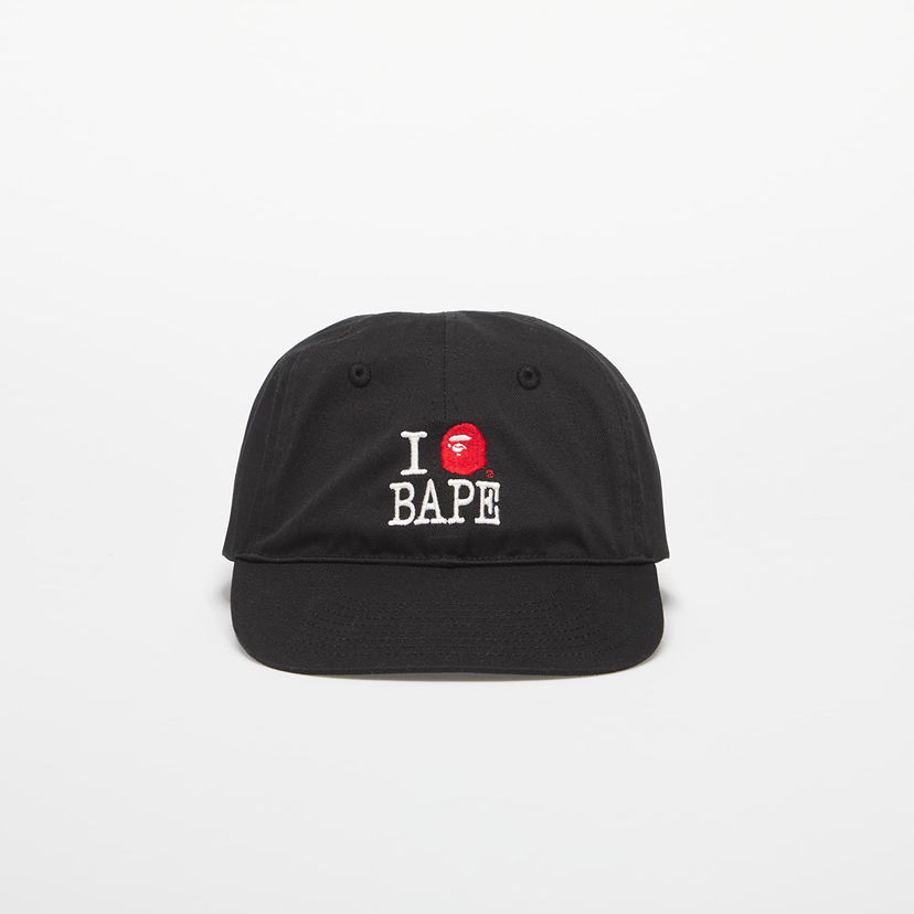 Kapa BAPE A BATHING APE Logo Cotton Twill Cap Črna | 001CPL301314MBLK