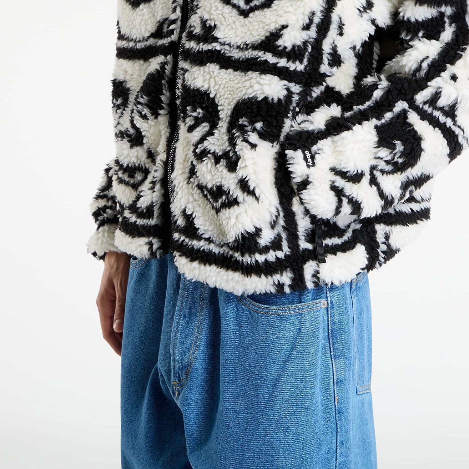 Jakna OBEY OBEY Repeated Icon Sherpa Jacket Večbarvna | 121800608-BKM, 1