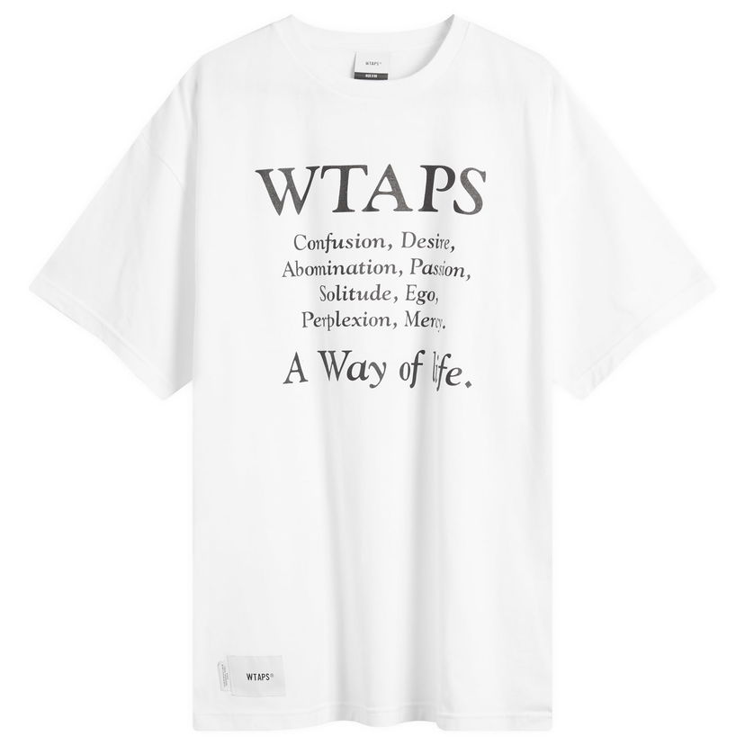 Majica WTAPS T-Shirt with Philosophical Text Print Bela | 251ATDT-STM08S-WHT