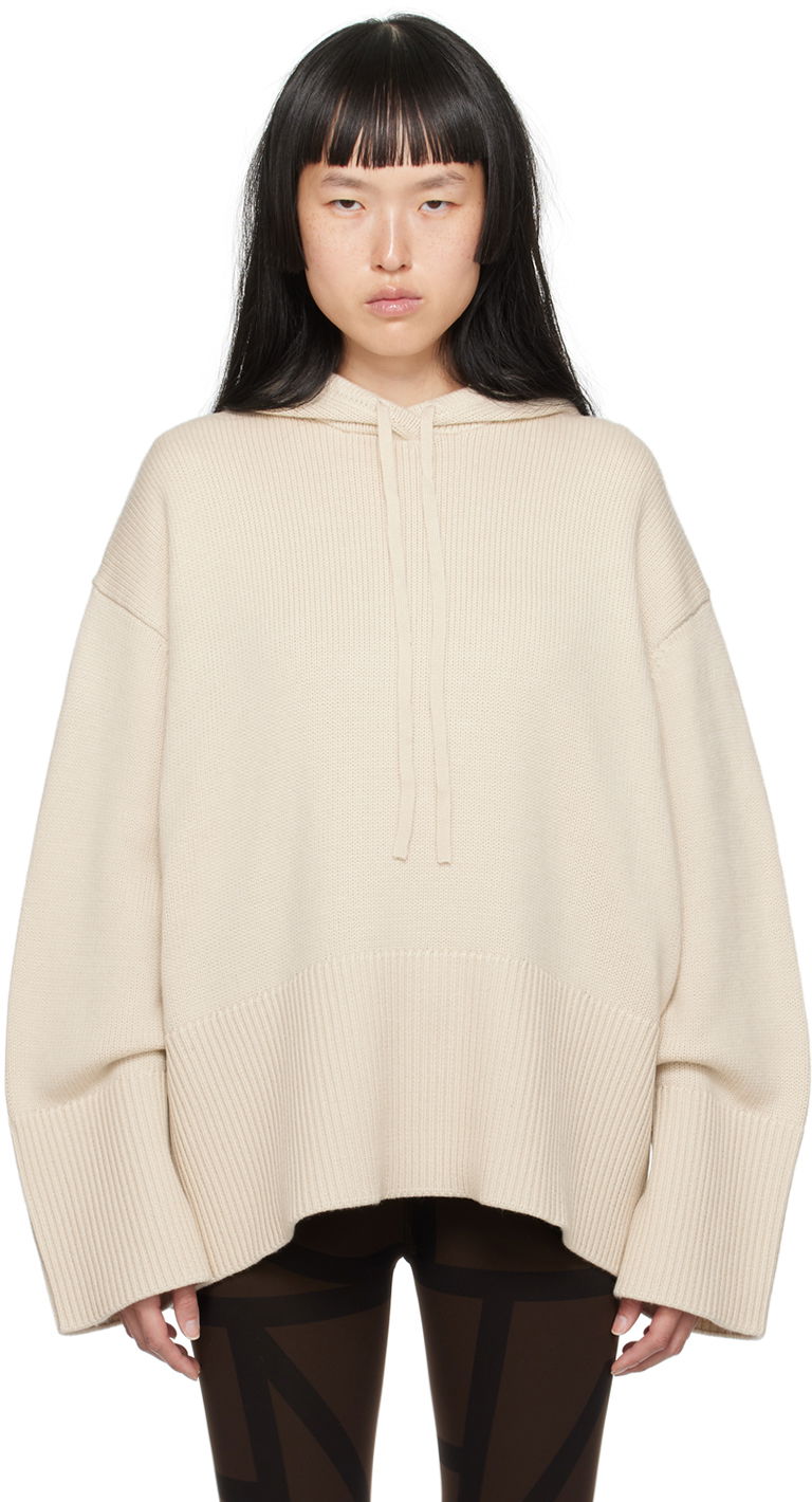 Pleteni pulover TOTEME TOTEME Signature Knit Hoodie Bež | 234-WRTWTP166-YA0008