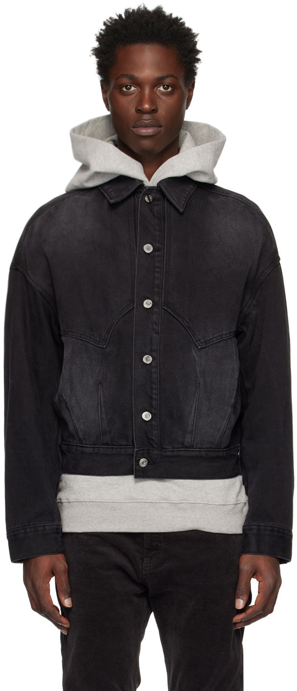 Jakna We11done We11done Relaxed-Fit Denim Jacket Črna | WD-DJ3-22-303-U-BK