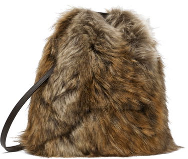 Torbica Maison Margiela MM6 Maison Margiela Triangle Crossbody Faux-Fur Bag Rjava | SB6WD0026P8486, 4