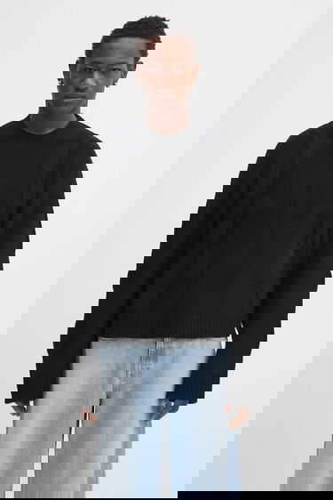 Pleteni pulover HELIOT EMIL Textured Knit Crewneck Sweater Črna | PREAW25.M.07.063.BLK01., 0