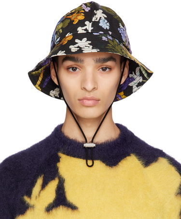 Klobuk Erdem Cedric Floral Print Bucket Hat Črna | MS23_1497MCGBL BUCKET HAT, 0