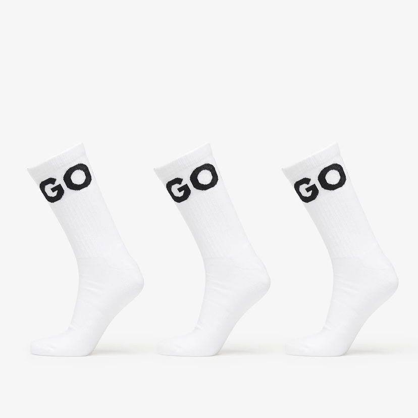 Nogavice BOSS Hugo Boss 3-Pack Iconic Quarter Socks Bela | 50531517-100