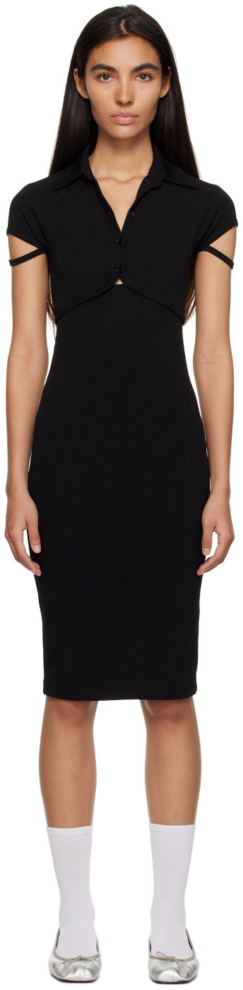 Obleke Helmut Lang Helmut Lang Cutout Midi Dress Črna | N01HW605