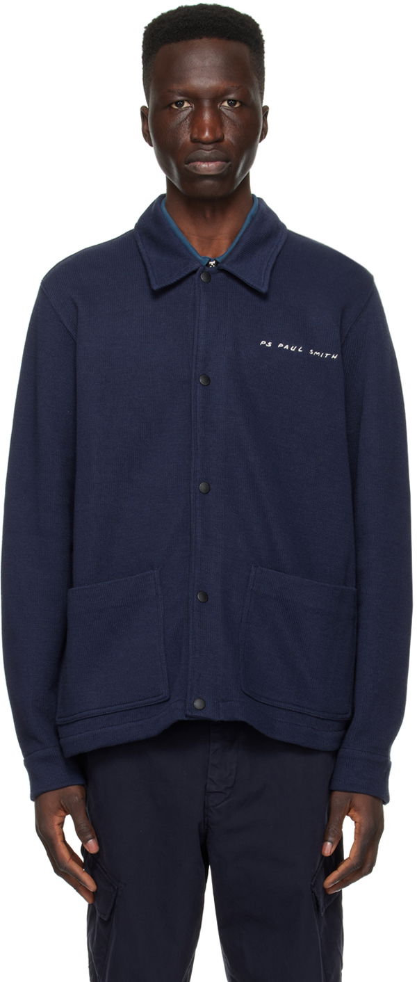 Pleteni pulover Paul Smith PS Paul Smith Press-Stud Jacket Mornarica | M2R-771Y-M21976-49, 0
