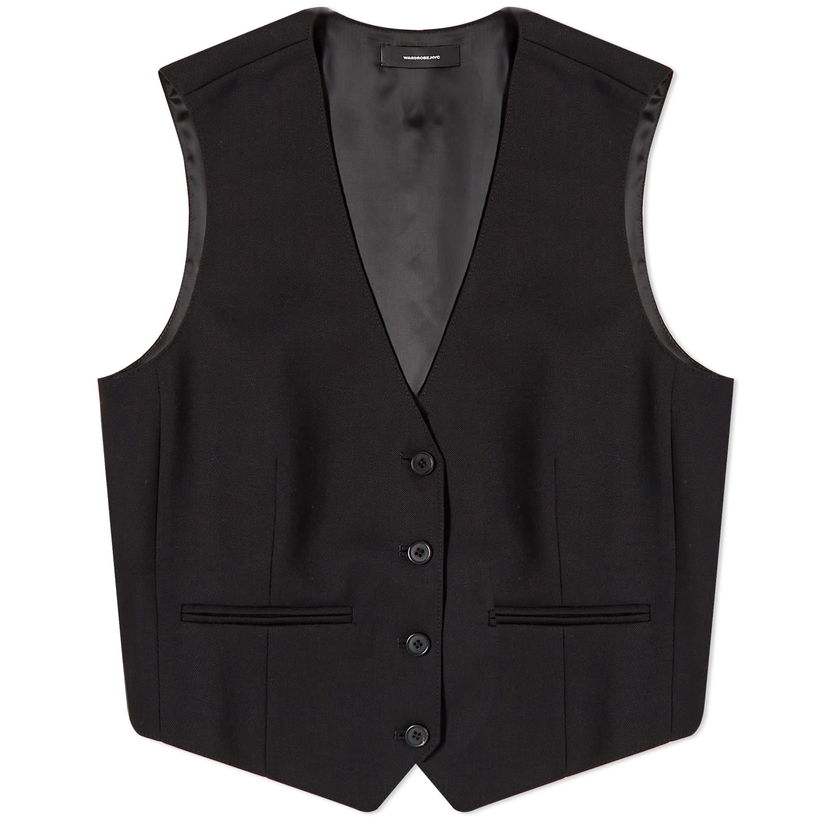 Plašči WARDROBE.NYC Button Front Waistcoat Črna | W1055R12-BLK