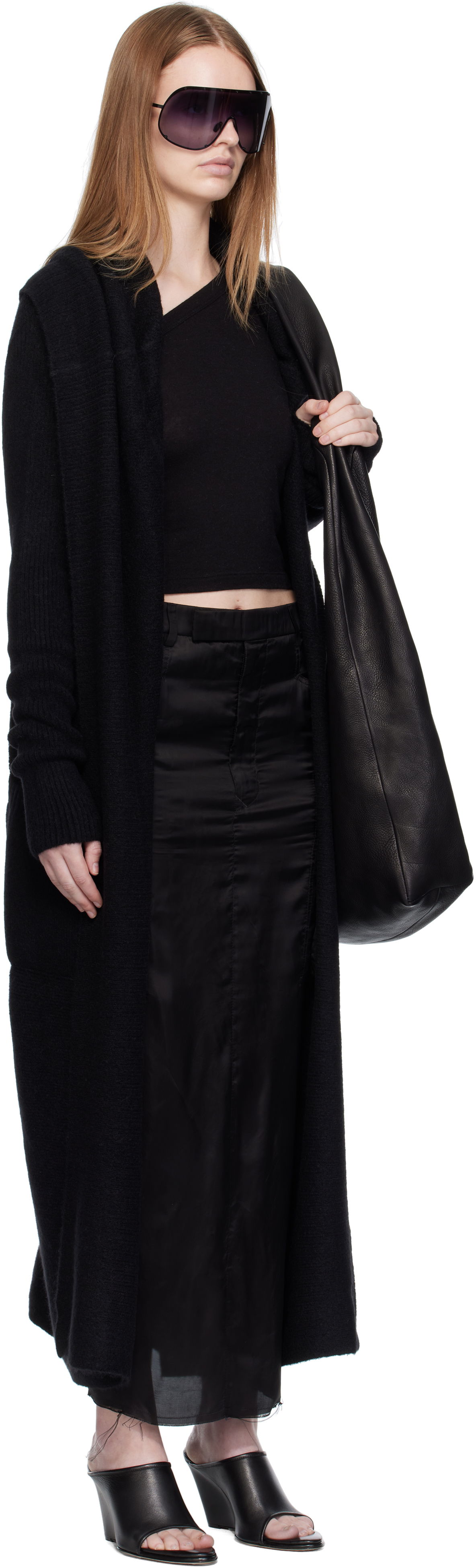 Pleteni pulover Rick Owens Rick Owens Concordians Long Cardigan Črna | RP02E4667 KWP, 1