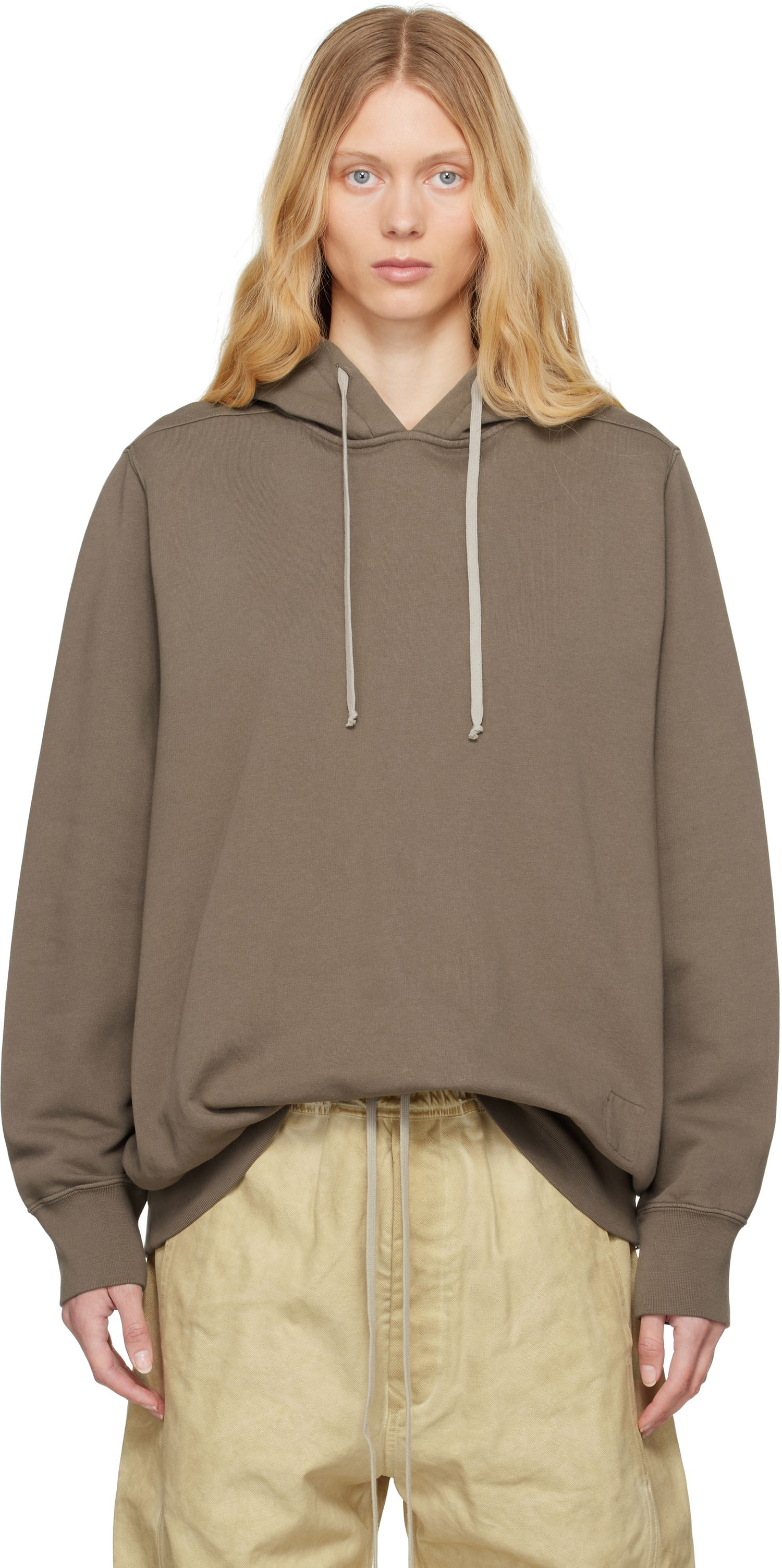 Pulover Rick Owens Rick Owens DRKSHDW Hollywood Oversized Hoodie Rjava | DS01E3241 FP, 0