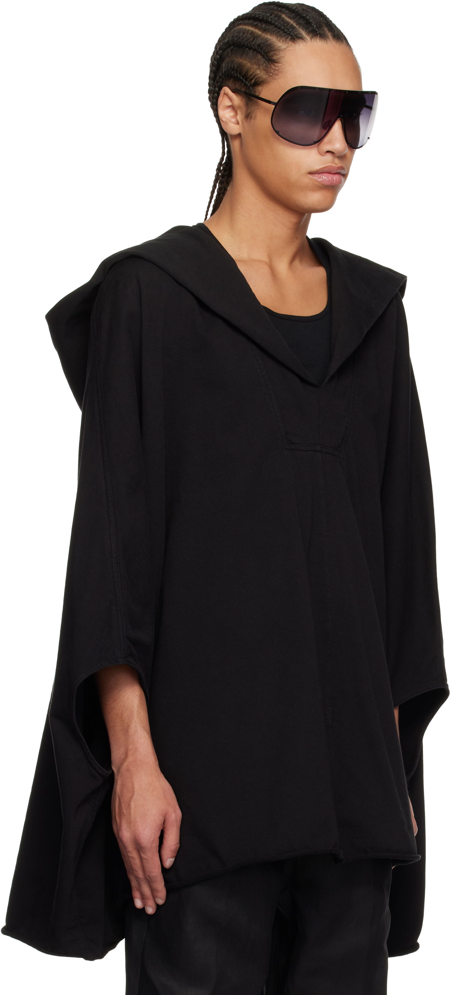 Pleteni pulover Rick Owens Rick Owens Kaftan Hoodie Črna | RR01E5505 RIG, 1