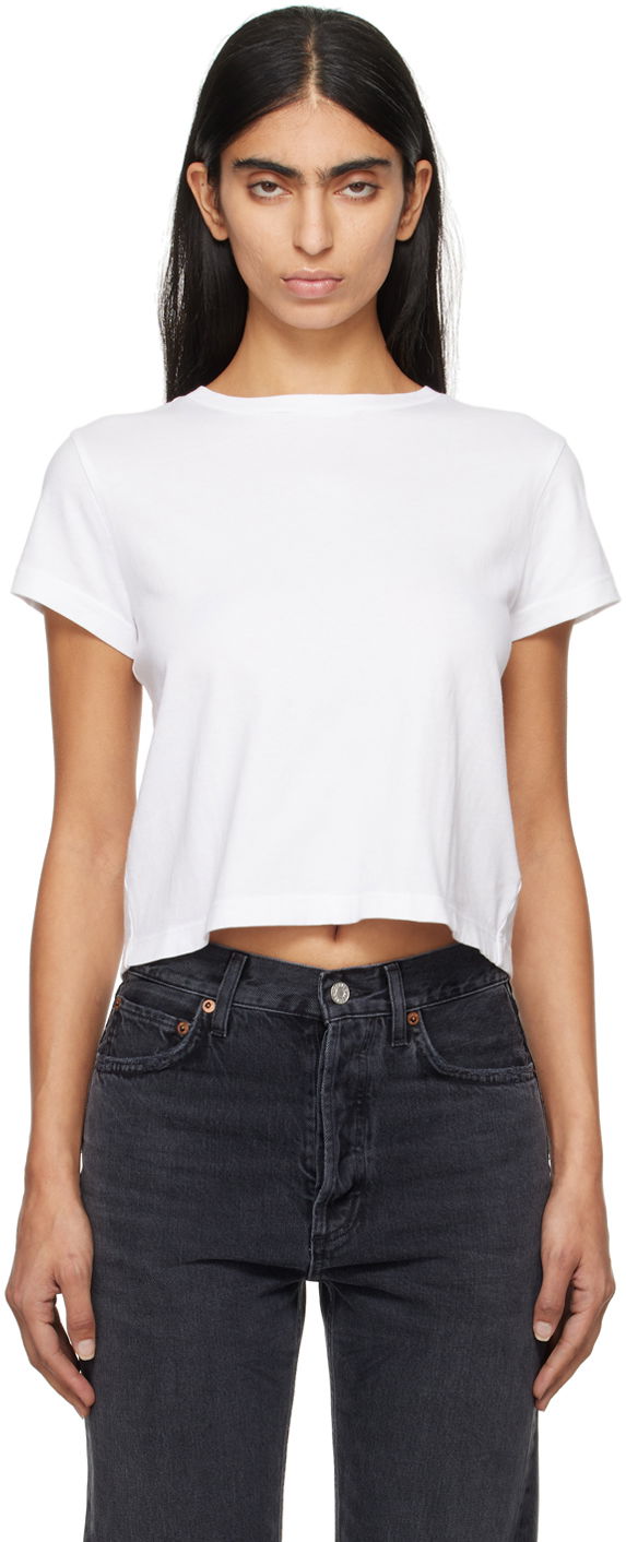 Majica AGOLDE Shrunken T-shirt Bela | A7180-1507