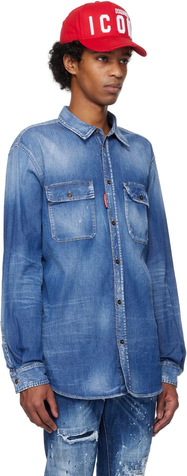 Srajce DSQUARED2 Dsquared2 Dan Worker Pocket Denim Shirt Modra | S74DM0904_S30341, 1