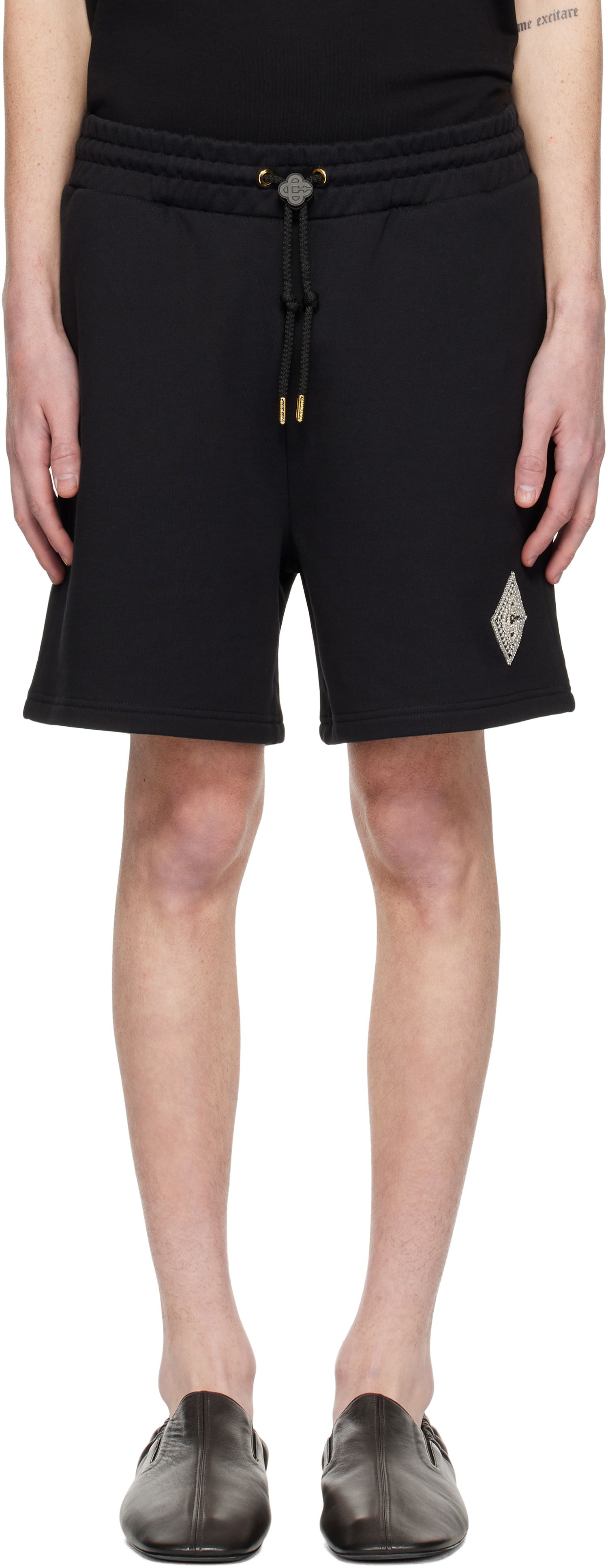 Kratke hlače Casablanca Pearl Diamond Lounge Shorts Črna | MPS25-JTR-003-03, 0