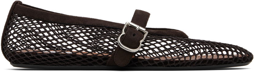 Superge in čevlji Alaïa ALAÏA Fishnet Ballerina Flats Rjava | AA3A029TK061
