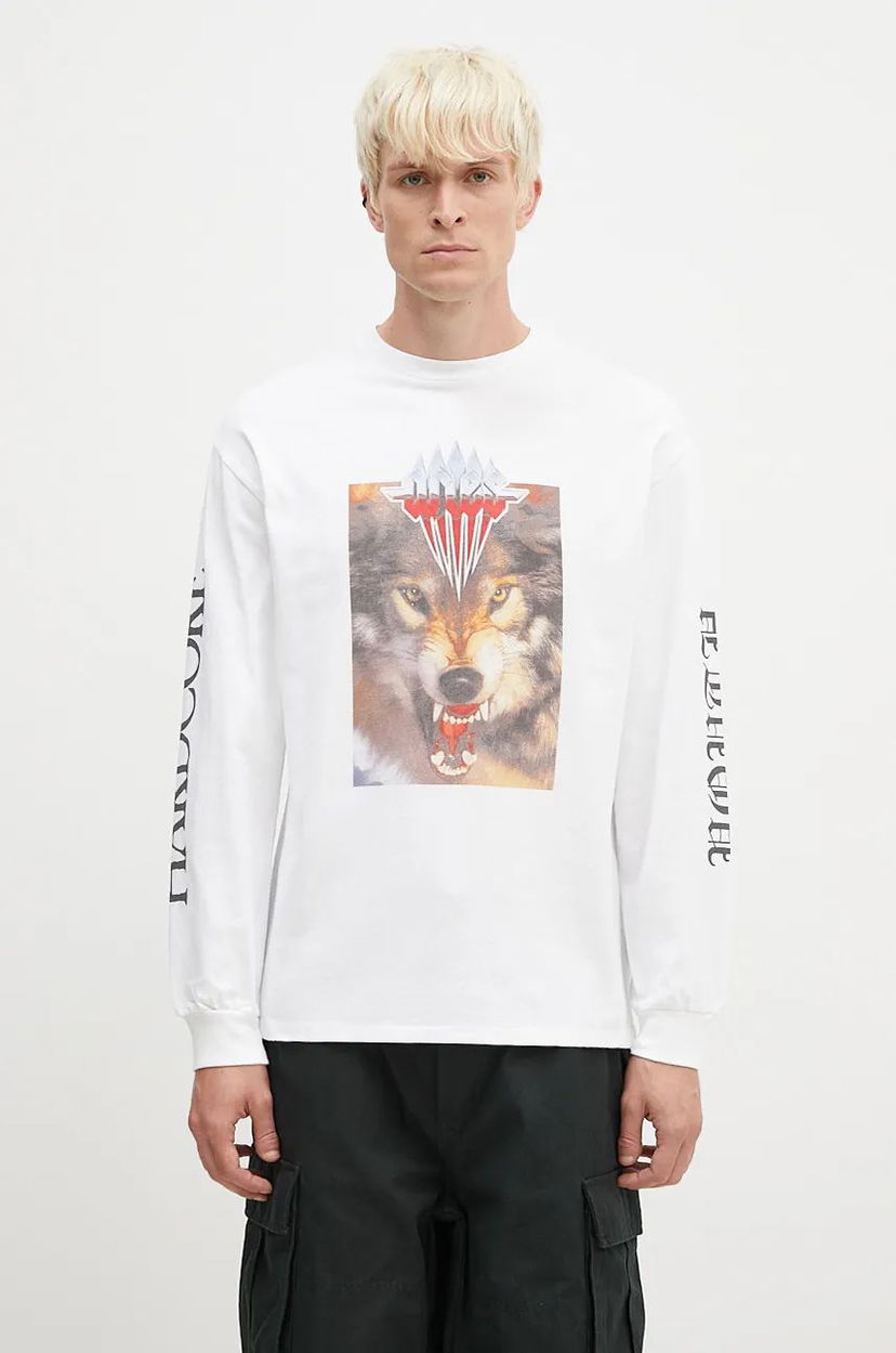 Majica Aries Wolf T-Shirt With Print Bela | AR6002202