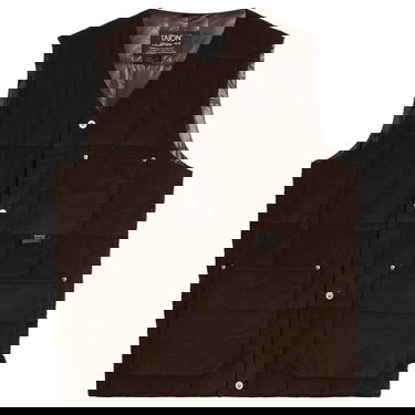 Telovnik TAION Quilted Corduroy V-Neck Button-Down Work Vest Rjava | TAION-001BWK-DKBR, 0