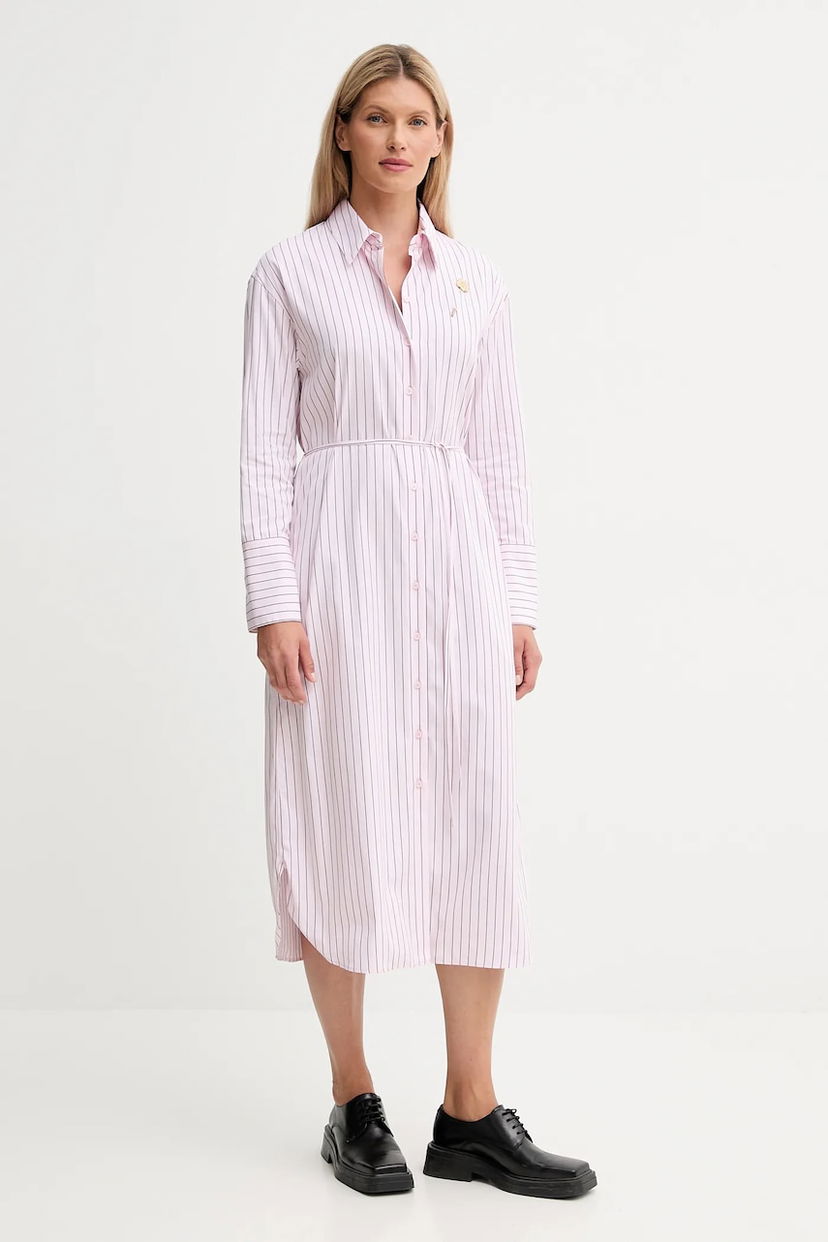 Obleke KENZO Kenzo Midi Shirt Dress Roza | FF62RO4049LU