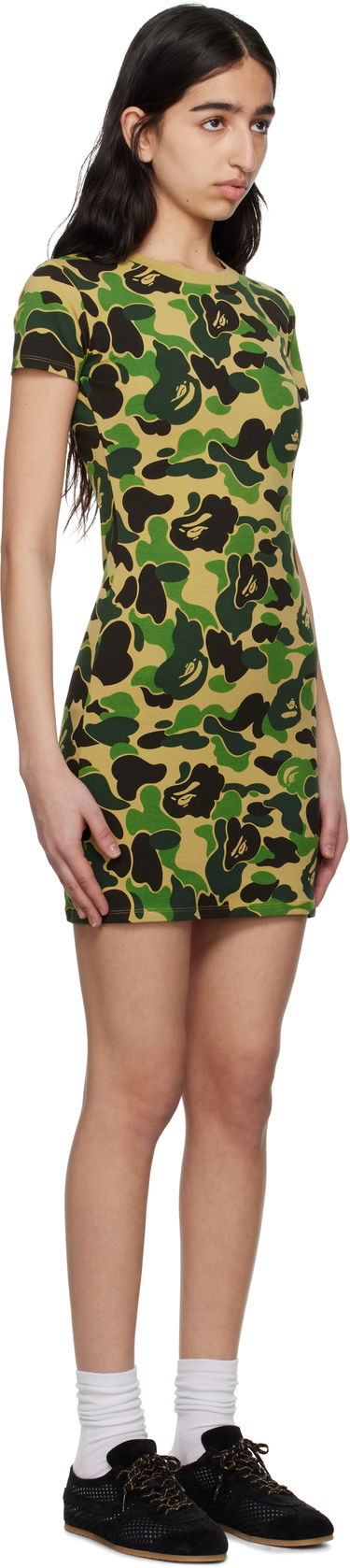 Obleke BAPE A Bathing Ape ABC Camo Jersey Minidress Zelena | 001OPL302001L, 1