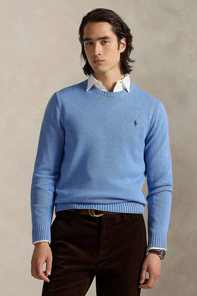 Pleteni pulover Polo by Ralph Lauren Polo Ralph Lauren Cotton Crewneck Sweater Modra | 710810846