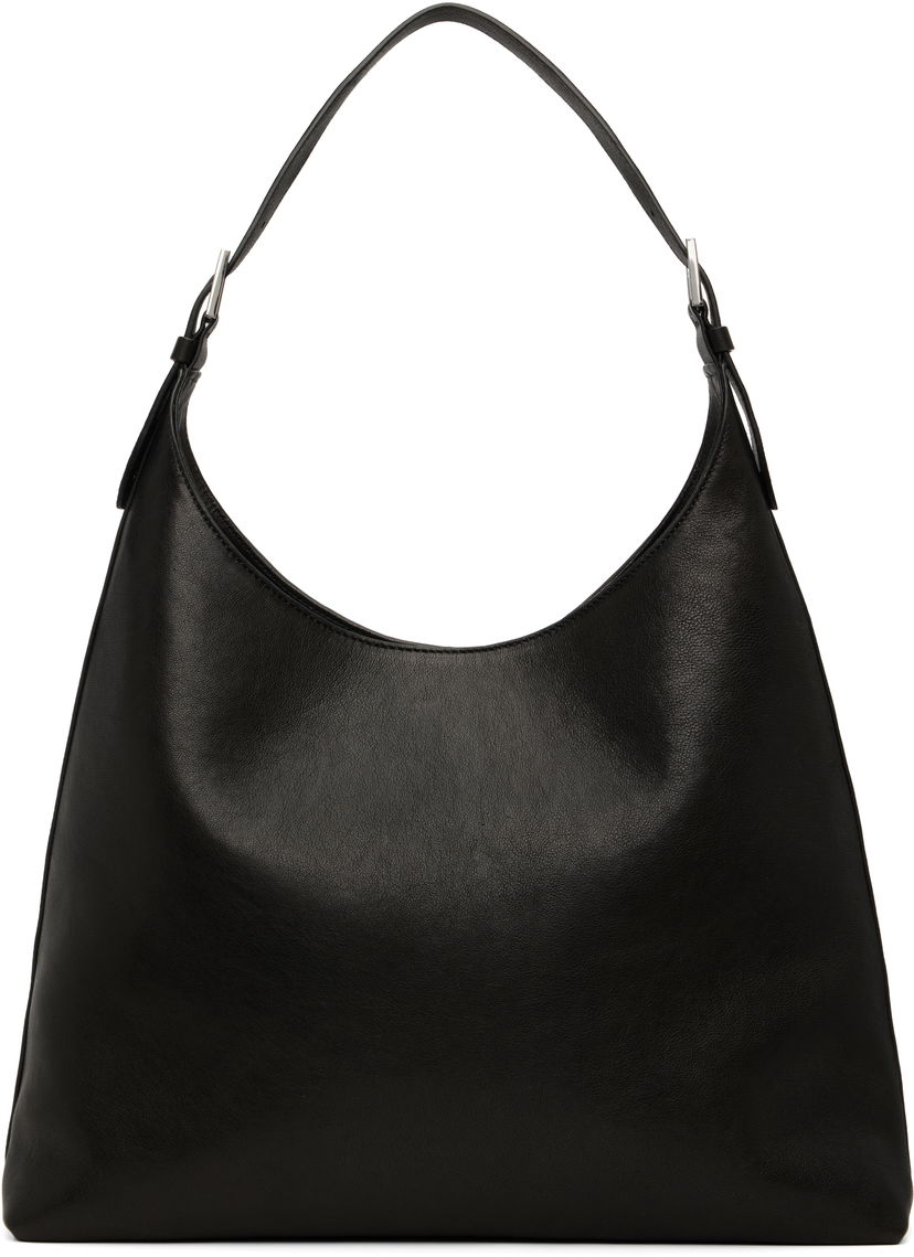 Torba za čez ramo BY FAR BY FAR Camryn Washed Leather Shoulder Bag Črna | MWBSB058LL034BK001PL