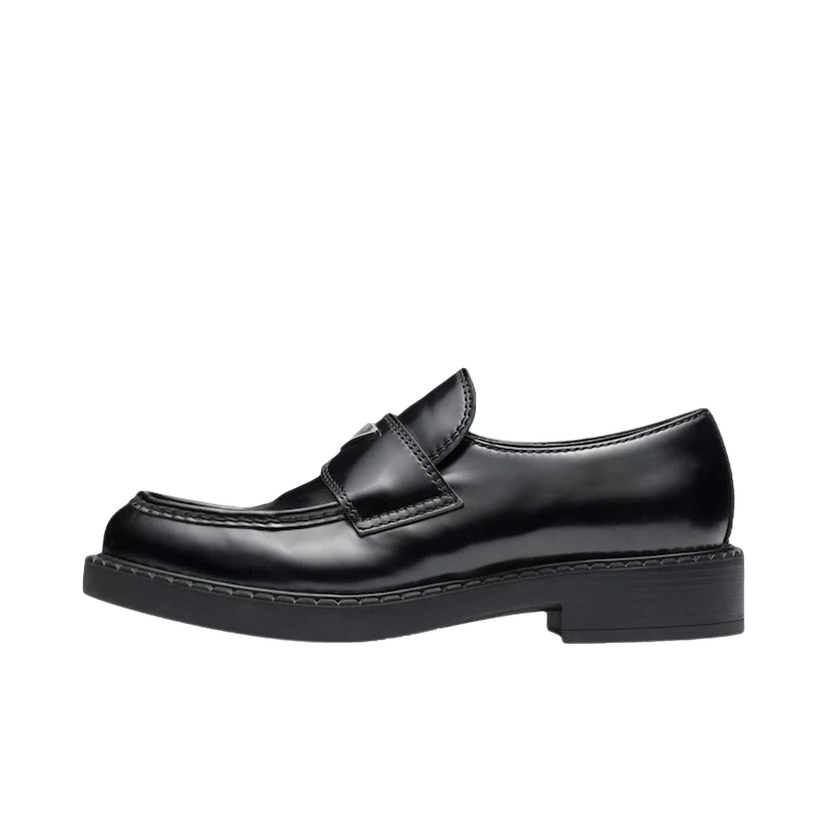 Superge in čevlji Prada 35mm Loafer 'Black Brushed Leather' Črna | 2DE127_055_F0002