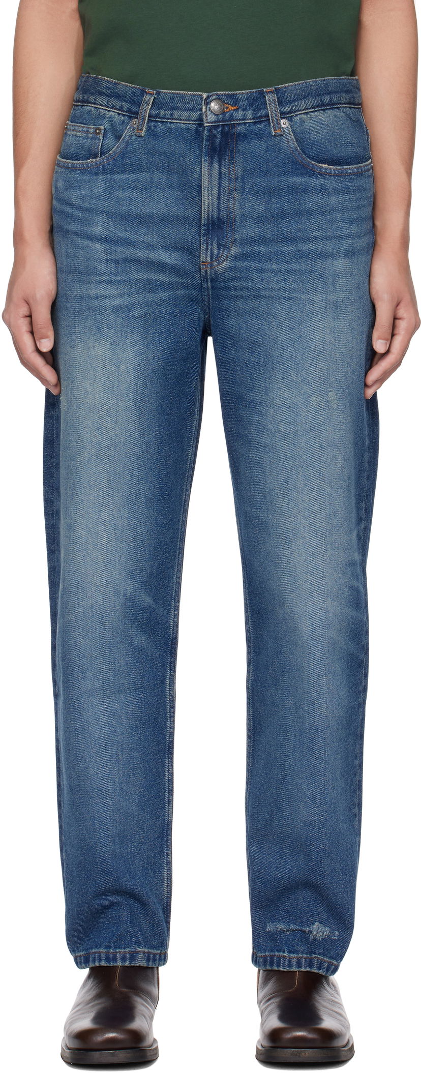 Kavbojke A.P.C. Martin Straight-Leg Jeans Modra | COHFC-H09121