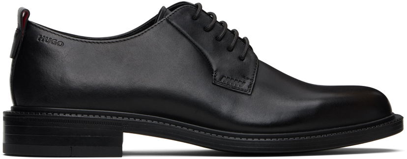 Superge in čevlji BOSS Hugo Logo Detail Leather Derbys Črna | 50552580